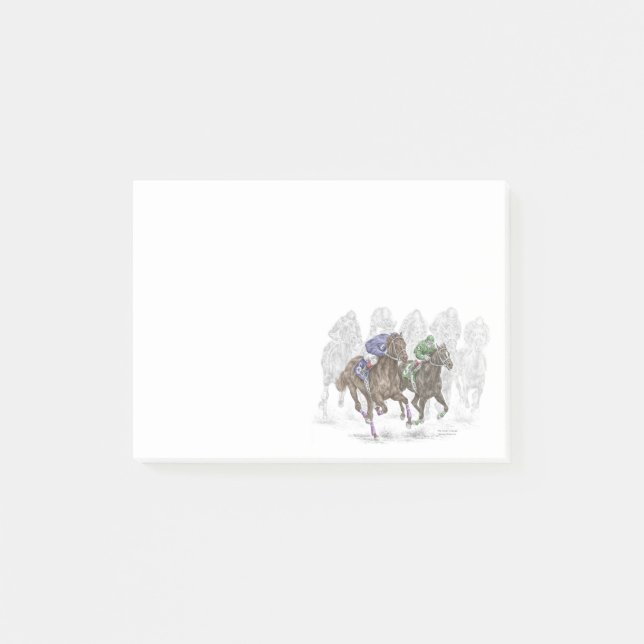 Galloping Race Horses Post-it Notes (Front)