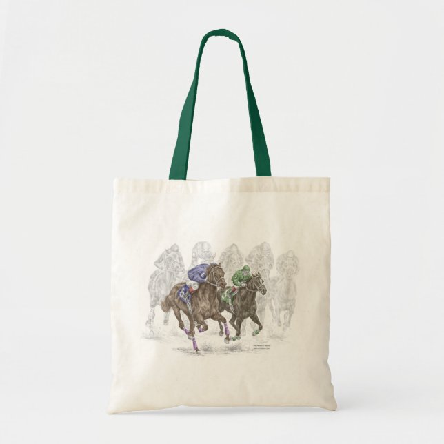 Galloping Race Horses Tote Bag (Front)