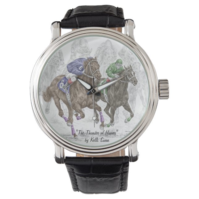 Galloping Race Horses Watch (Front)
