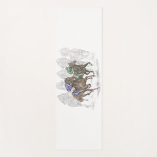 Galloping Race Horses Yoga Mat