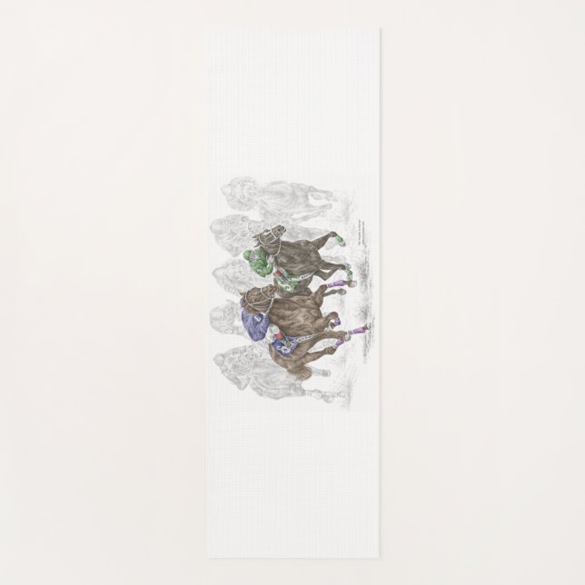 Galloping Race Horses Yoga Mat (Front)