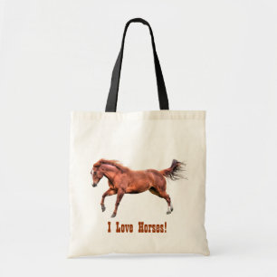 Galloping Spirited Red Dun Horse Design Tote Bag