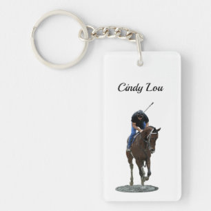 Galloping Thoroughbred Horse Acrylic Keychain