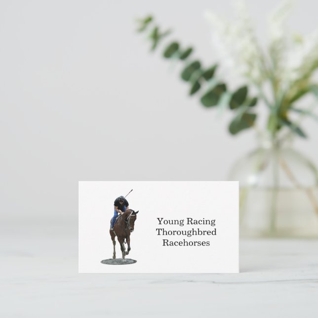 Galloping Thoroughbred Horse Business Card (Standing Front)