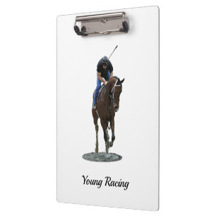 Galloping Thoroughbred Horse Clipboard With Quote