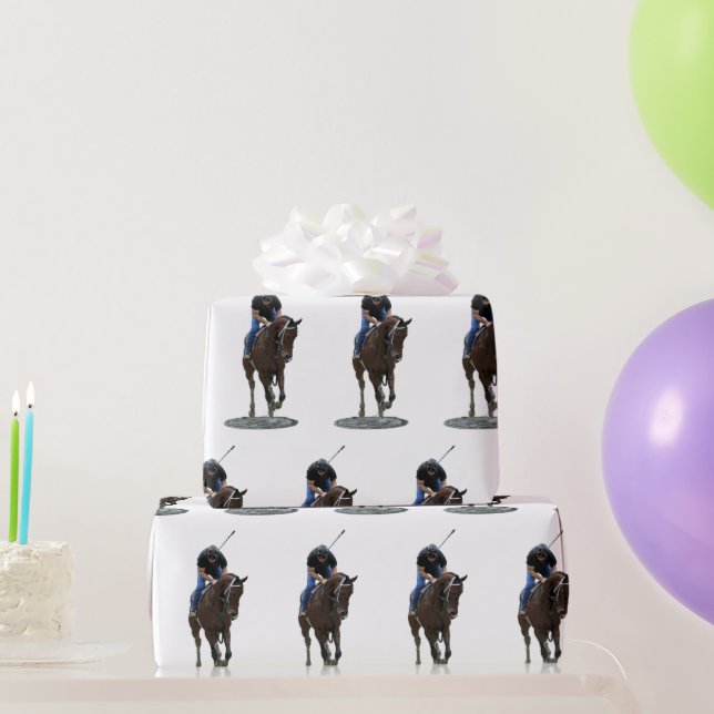 Galloping Thoroughbred Horse Wrapping Paper (Party Gifts)