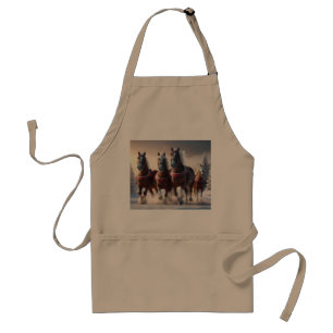 Galloping Through the Snow: Santa’s Magical Horses Standard Apron