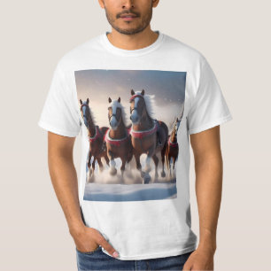 Galloping Through the Snow: Santa’s Magical Horses T-Shirt