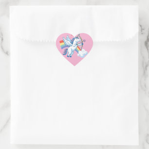 Galloping Unicorn Cupid’s Love Magic Heart Sticker