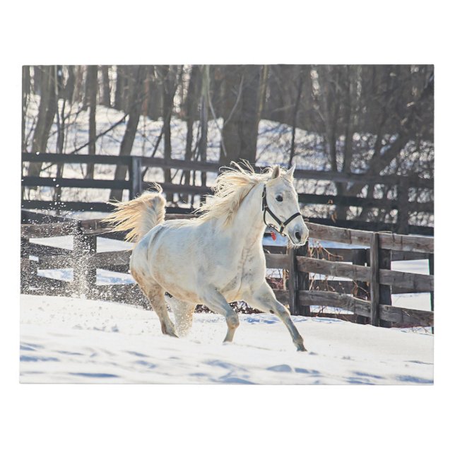 Galloping White Horse Notepad (Front)