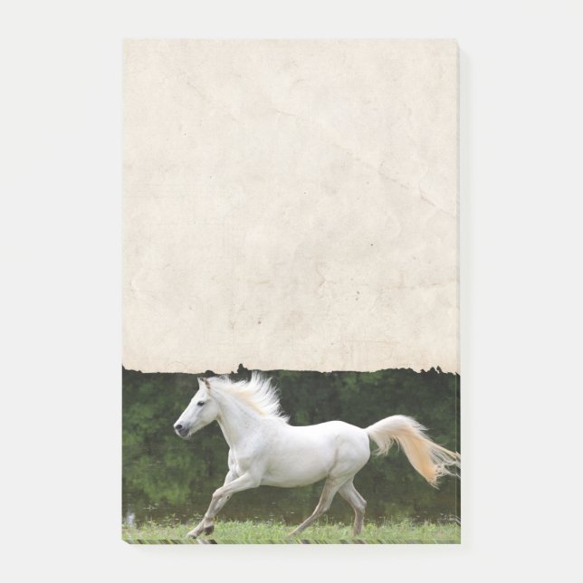 Galloping White Horse Post-it Notes (Front)