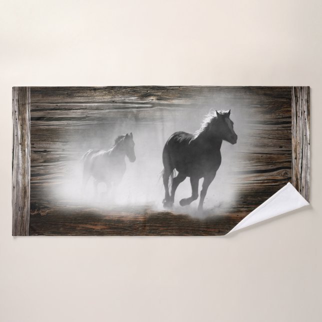 Galloping Wild Horses Bath Towel Set (Bath Towel)