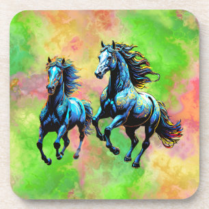 Gallopping Horses in the Morning Mist Coaster