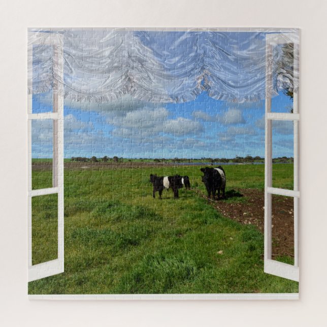 Galloway Cows Through a Window, Jigsaw Puzzle (Vertical)