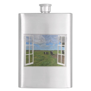 Galloway Cows Window Views, Hip Flask