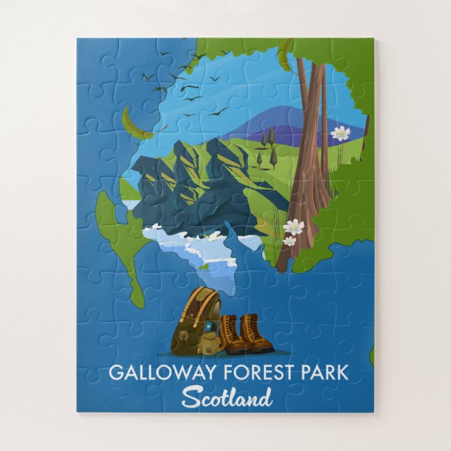 Galloway Forest park Scotland map Jigsaw Puzzle (Vertical)