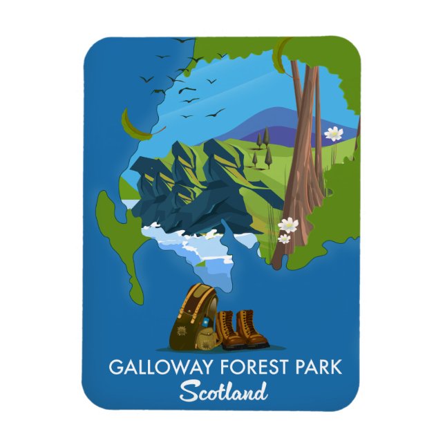 Galloway Forest park Scotland map Magnet (Vertical)