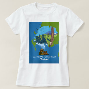 Galloway Forest park Scotland map T-Shirt