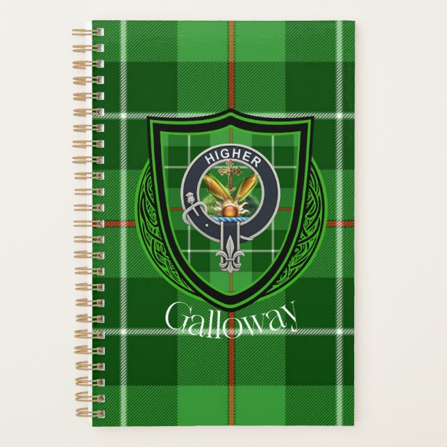 Galloway Scottish Clan Tartan & Crest Planner (Front)
