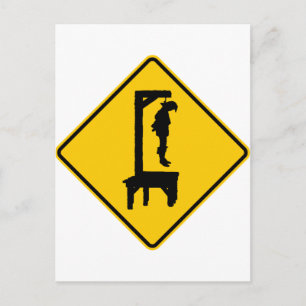Gallows Ahead Highway Sign Postcard