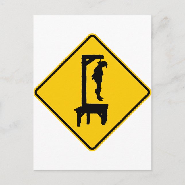 Gallows Ahead Highway Sign Postcard (Front)