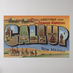 Gallup, New Mexico - Large Letter Scenes 2 Poster