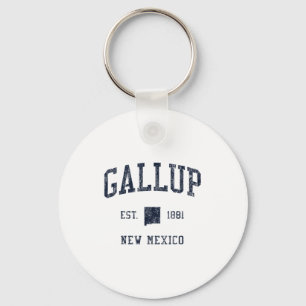 Gallup Nm Jn1 Vintage Athletic Blue Design Key Ring