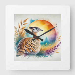 Galn 221024AREF120 - Watercolor Square Wall Clock