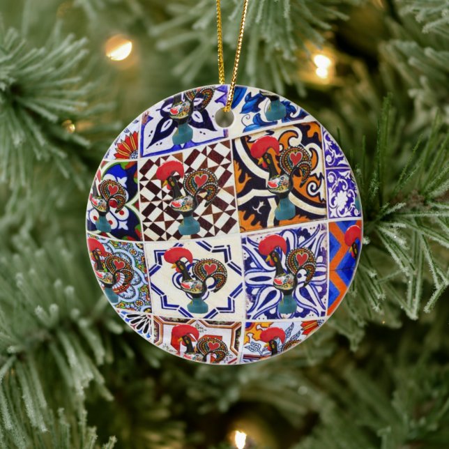 Galo de Barcelos Portugal  Ceramic Ornament (Tree)