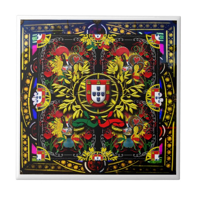 Galo de Barcelos, Portugal Ceramic Tile (Front)