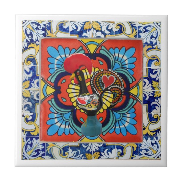 Galo de Barcelos, Portugal Ceramic Tile (Front)