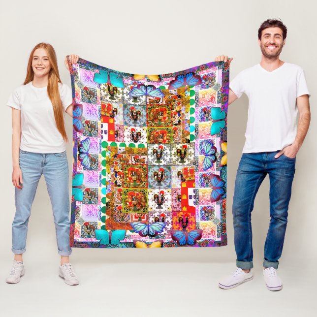 Galo de Barcelos, Portugal Fleece Blanket (In Situ)