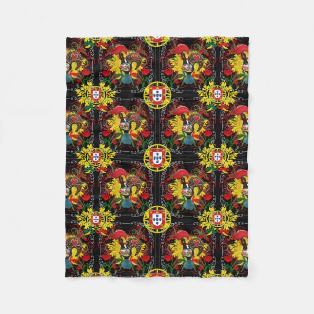 Galo de Barcelos, Portugal Fleece Blanket (Front)