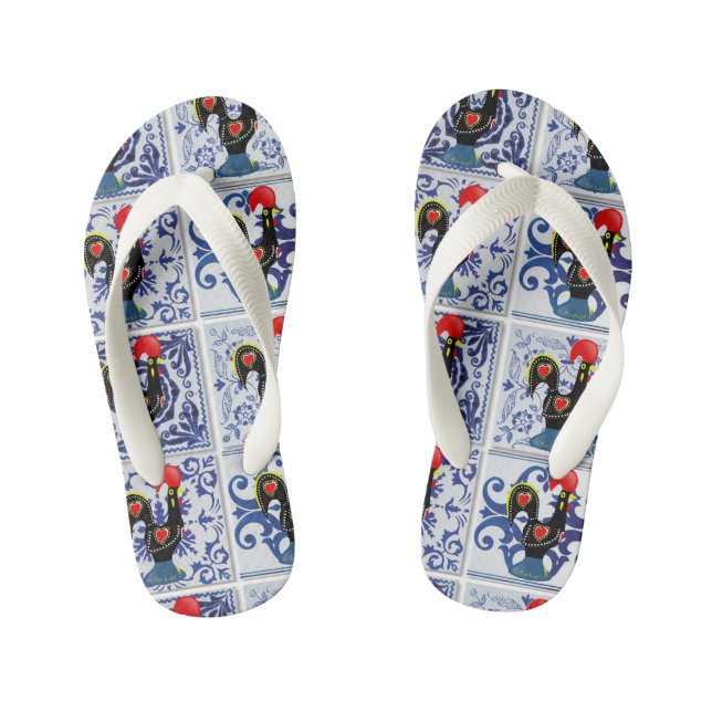 Galo de Barcelos, Portugal Kid's Thongs (Footbed)
