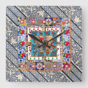 Galo de Barcelos, Portugal Square Wall Clock