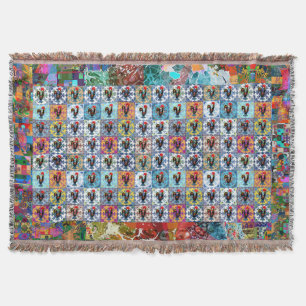 Galo de Barcelos, Portugal Throw Blanket