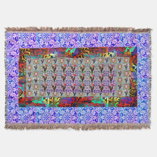 Galo de Barcelos, Portugal Throw Blanket (Front)