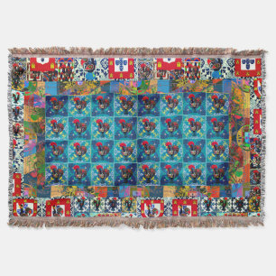 Galo de Barcelos, Portugal Throw Blanket