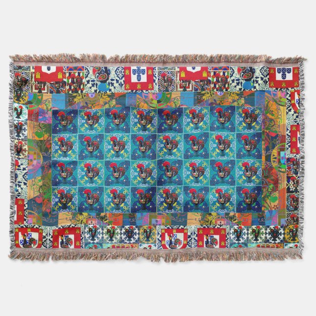 Galo de Barcelos, Portugal Throw Blanket (Front)