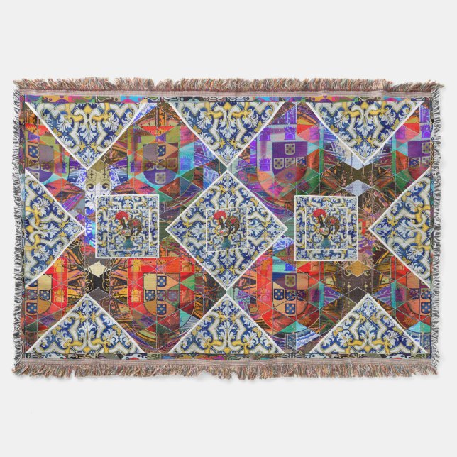 Galo de Barcelos, Portugal Throw Blanket (Front)