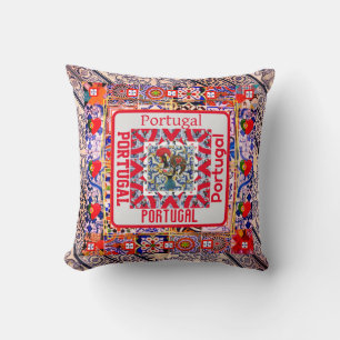 Galo de Barcelos, Portugal Throw Pillow
