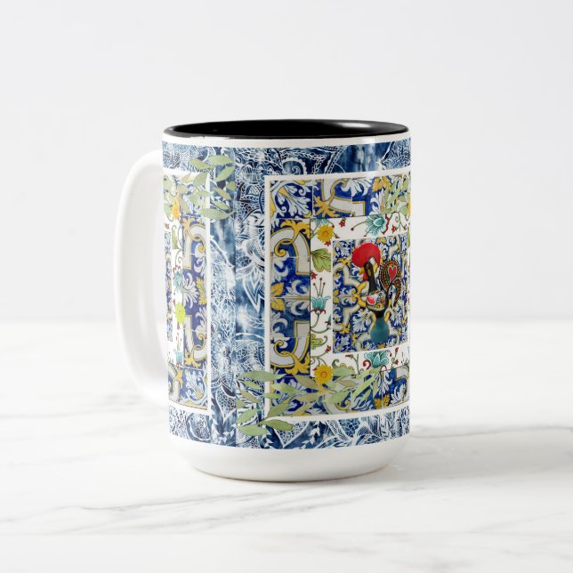 Galo de Barcelos, Portugal Two-Tone Coffee Mug (Front Left)