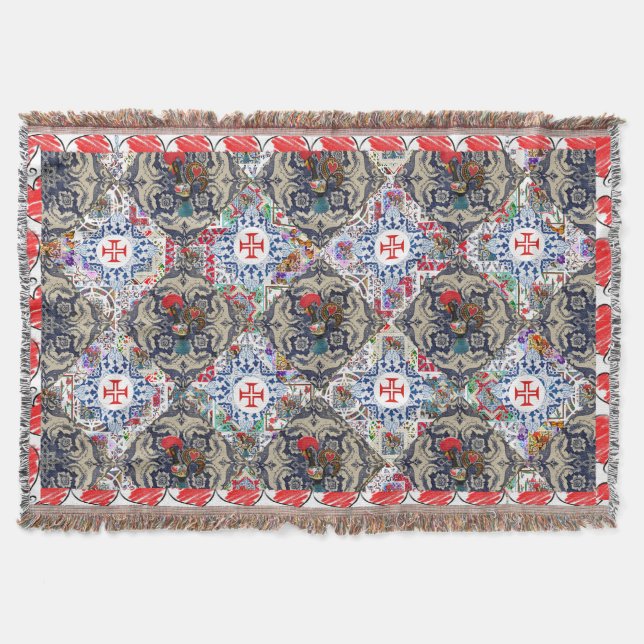 Galo de Barcelos, Portugall Throw Blanket (Front)