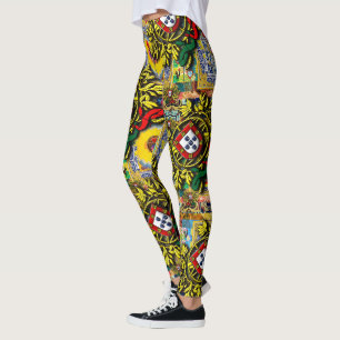 Galo de Barcelos, Portuguese folk art Leggings