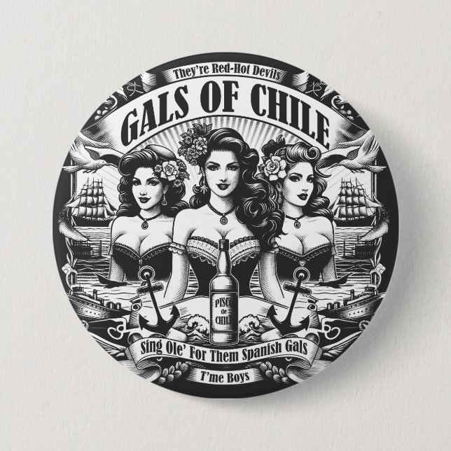 Gals of Chile 7.5 Cm Round Badge (Front)