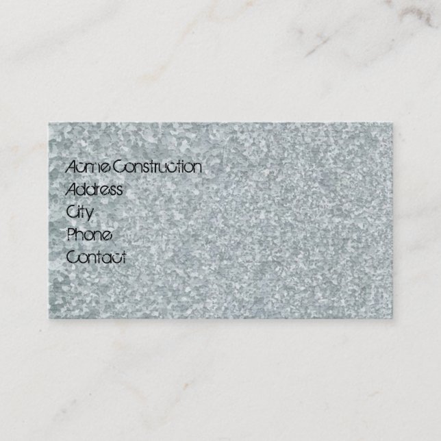 Galvanised metal look business card (Front)