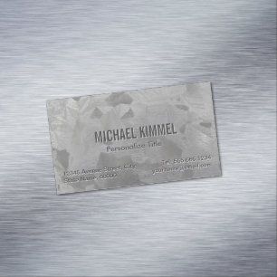 Galvanised Metal Look Magnetic Business Card