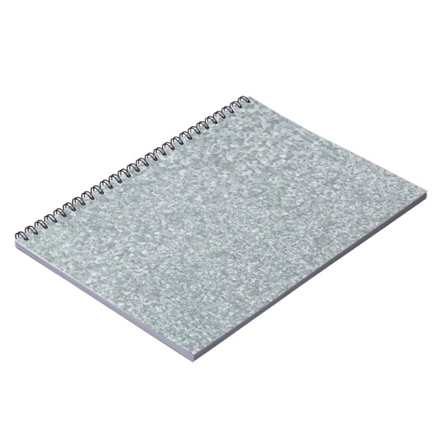 Galvanised metal look notebook (Left Side)