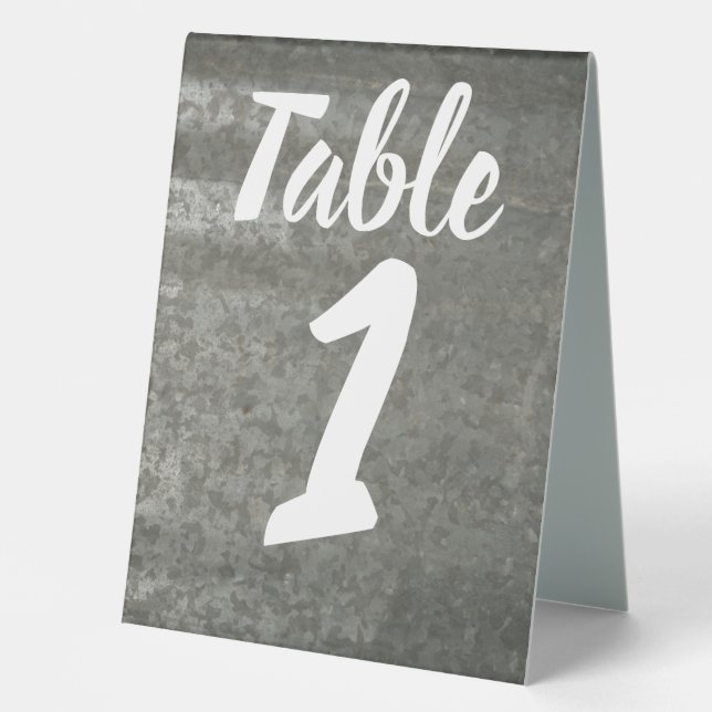 Galvanised Sheet Metal Table Number (Front)