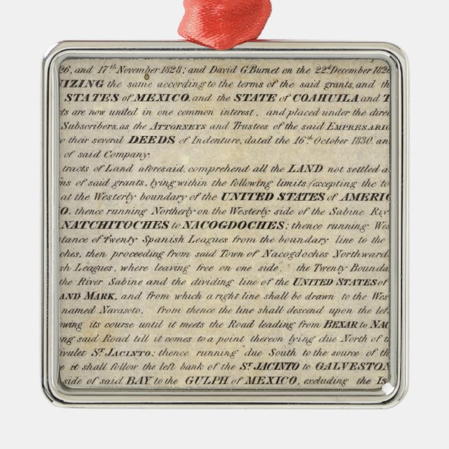 Galveston Bay and Texas Land Company Metal Tree Decoration (Front)